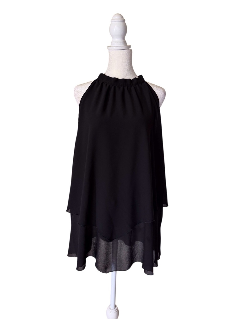 Torrid Black Layered chiffon Halter Neck sleeveless Womens top size 3X